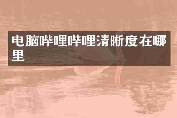 电脑哔哩哔哩清晰度在哪里