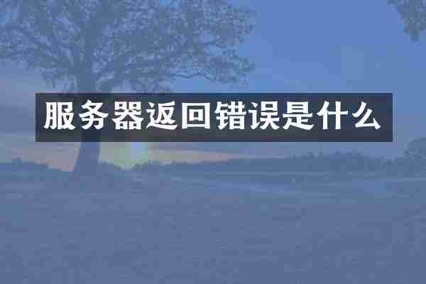 服务器返回错误是什么