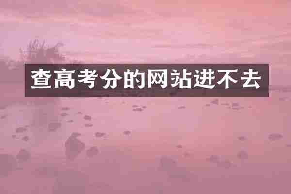 查高考分的网站进不去
