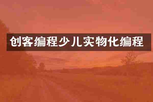 创客编程少儿实物化编程