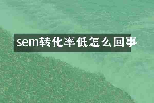 sem转化率低怎么回事
