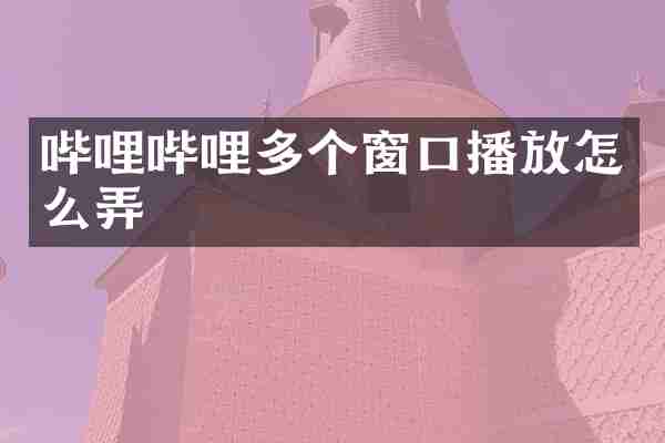 哔哩哔哩多个窗口播放怎么弄