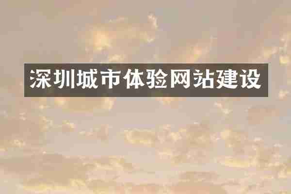 深圳城市体验网站建设