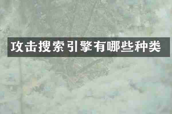 攻击搜索引擎有哪些种类
