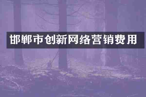邯郸市创新网络营销费用