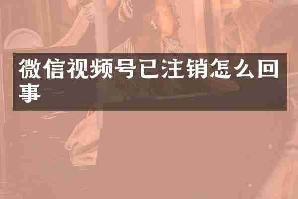 微信视频号已注销怎么回事