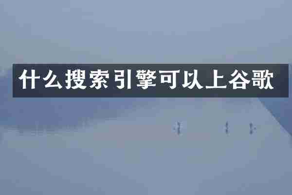 什么搜索引擎可以上谷歌