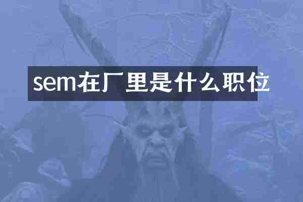 sem在厂里是什么职位