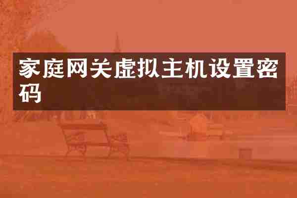 家庭网关虚拟主机设置密码