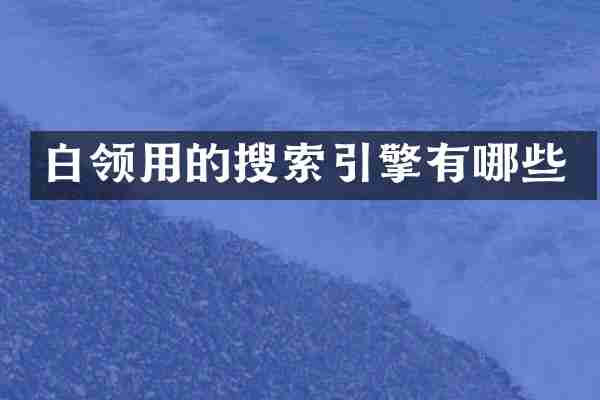白领用的搜索引擎有哪些