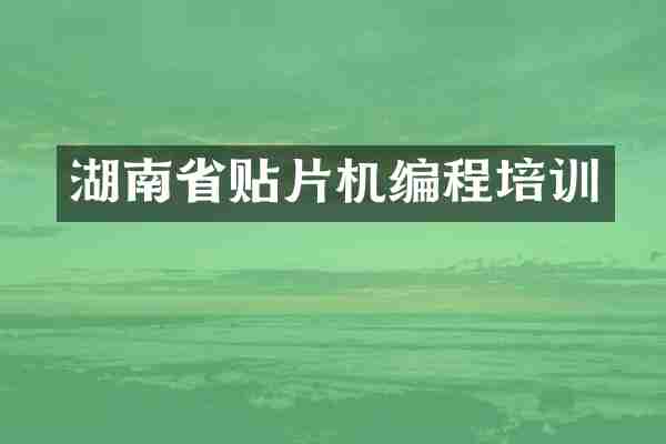 湖南省贴片机编程培训