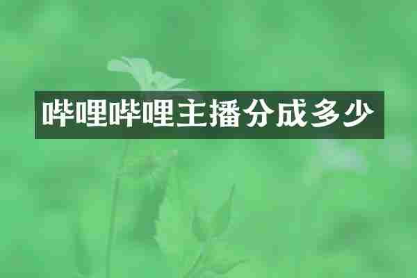 哔哩哔哩主播分成多少
