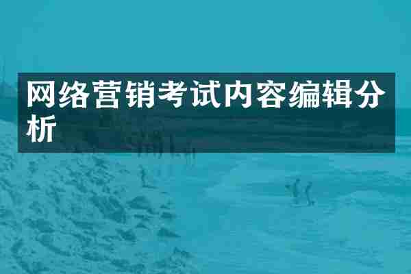 网络营销考试内容编辑分析