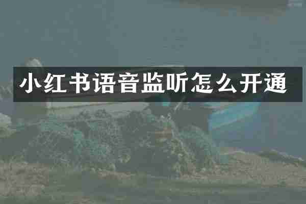 小红书语音监听怎么开通