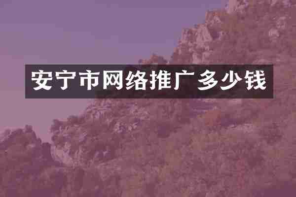安宁市网络推广多少钱
