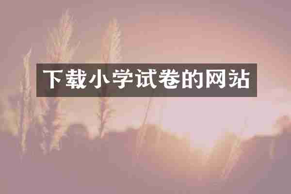 下载小学试卷的网站