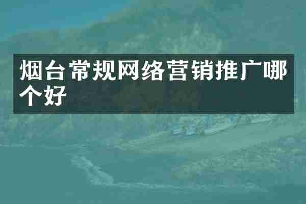 烟台常规网络营销推广哪个好