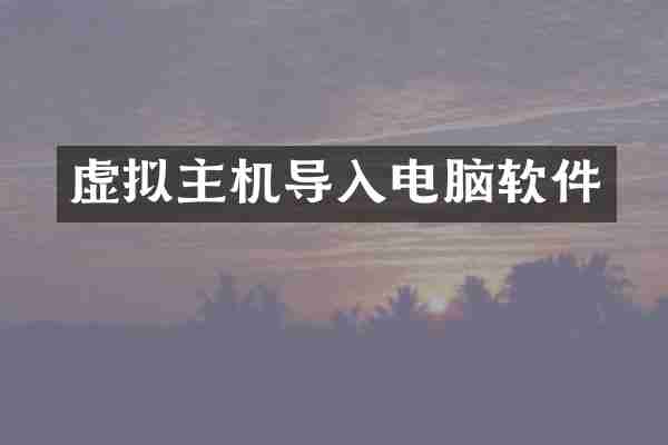 虚拟主机导入电脑软件