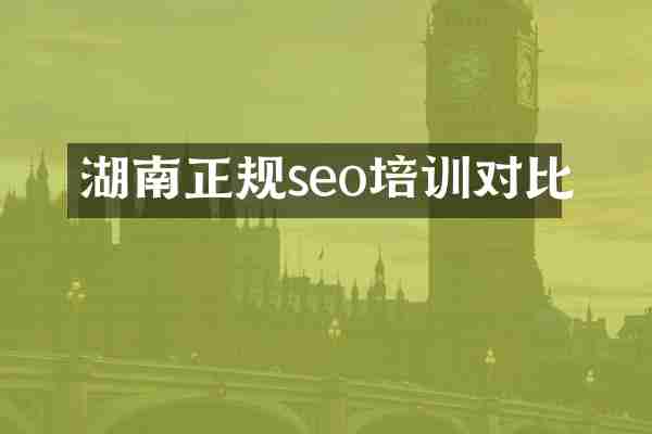湖南正规seo培训对比