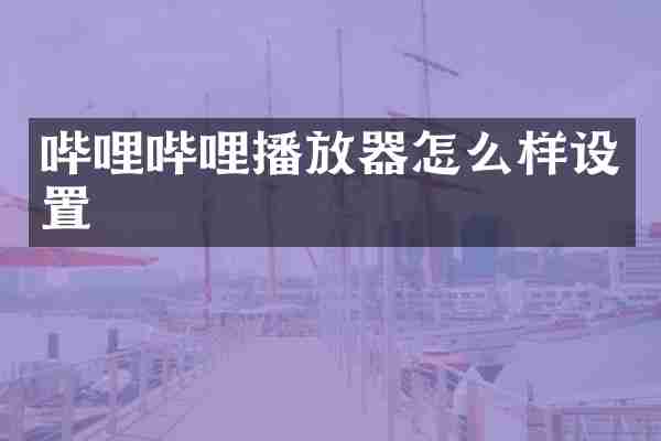 哔哩哔哩播放器怎么样设置