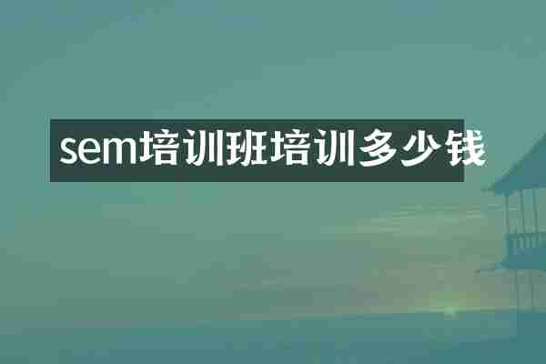 sem培训班培训多少钱