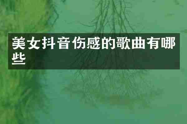 美女抖音伤感的歌曲有哪些
