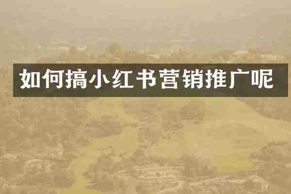 如何搞小红书营销推广呢