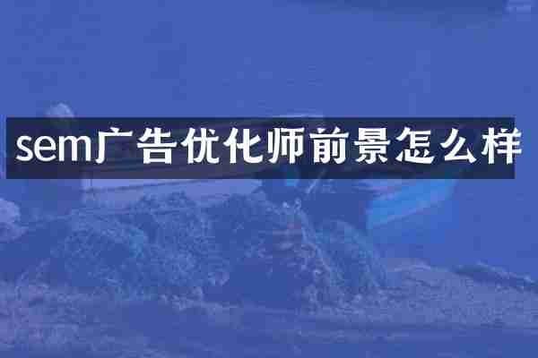 sem广告优化师前景怎么样