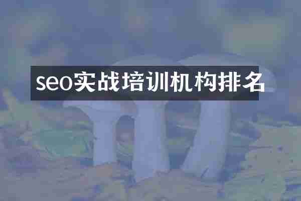 seo实战培训机构排名