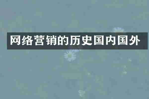 网络营销的历史国内国外