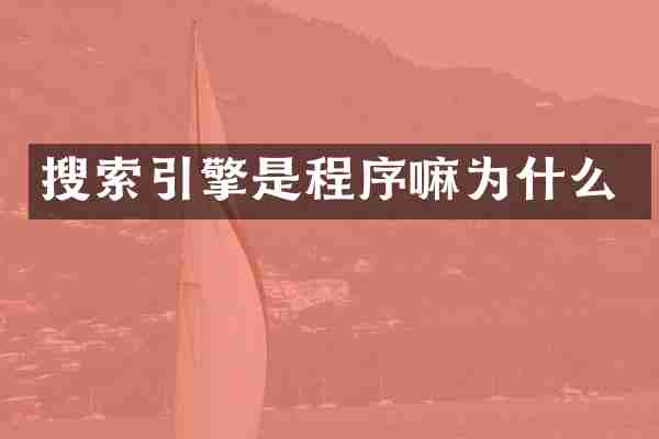搜索引擎是程序嘛为什么