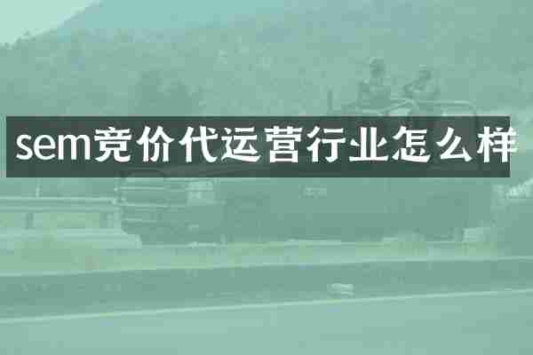 sem竞价代运营行业怎么样