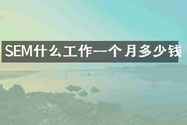 SEM什么工作一个月多少钱