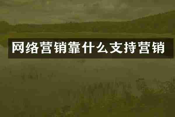 网络营销靠什么支持营销