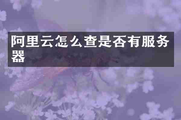 阿里云怎么查是否有服务器