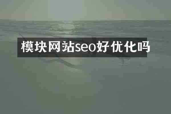 模块网站seo好优化吗