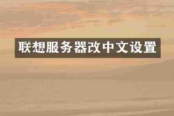 联想服务器改中文设置
