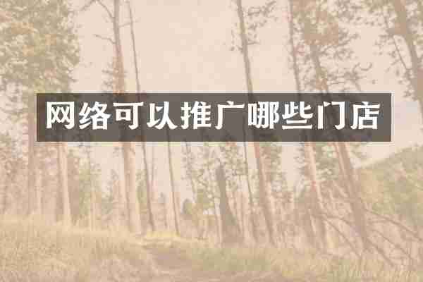 网络可以推广哪些门店