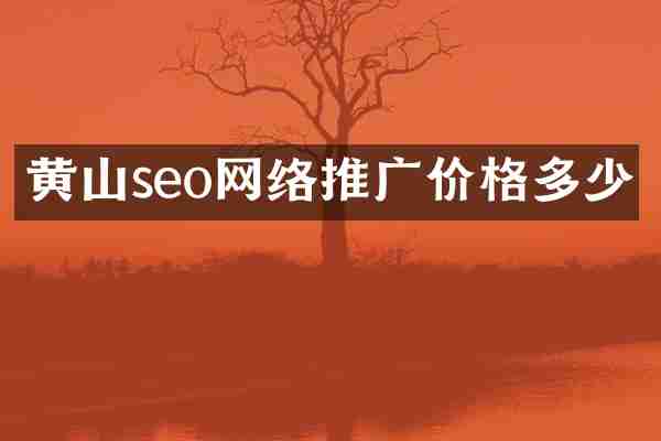 黄山seo网络推广价格多少