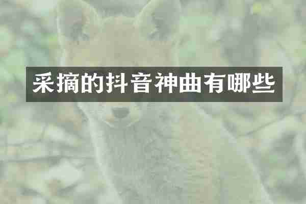 采摘的抖音神曲有哪些
