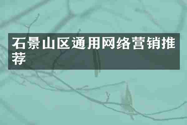石景山区通用网络营销推荐