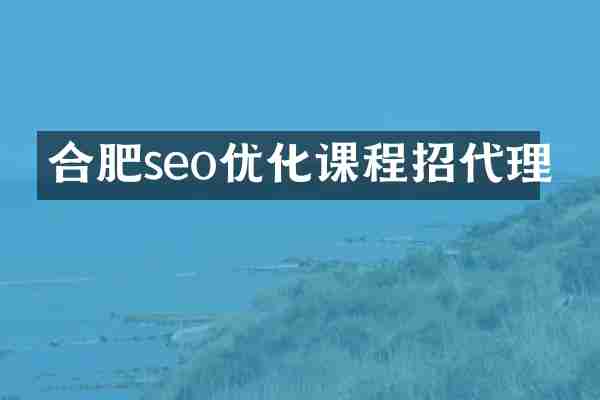 合肥seo优化课程招代理