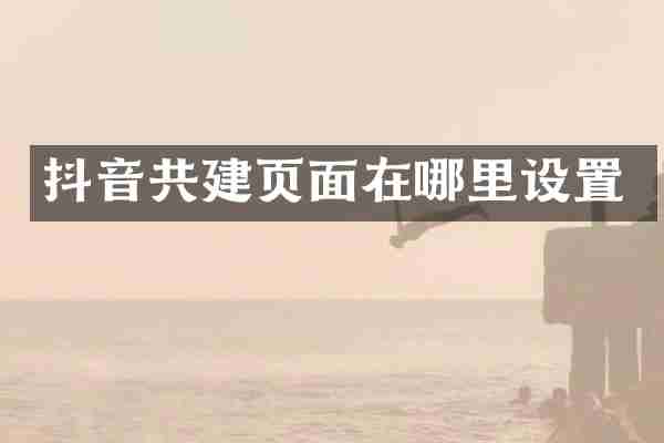 抖音共建页面在哪里设置