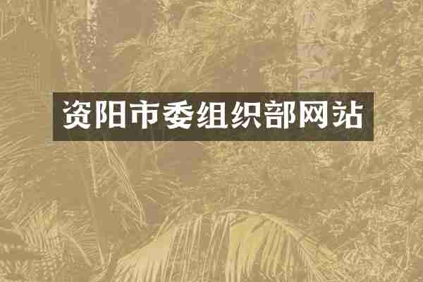 资阳市委组织部网站