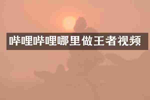 哔哩哔哩哪里做王者视频