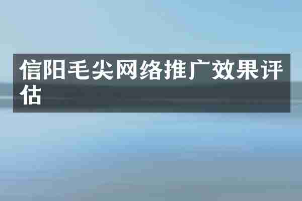 信阳毛尖网络推广效果评估