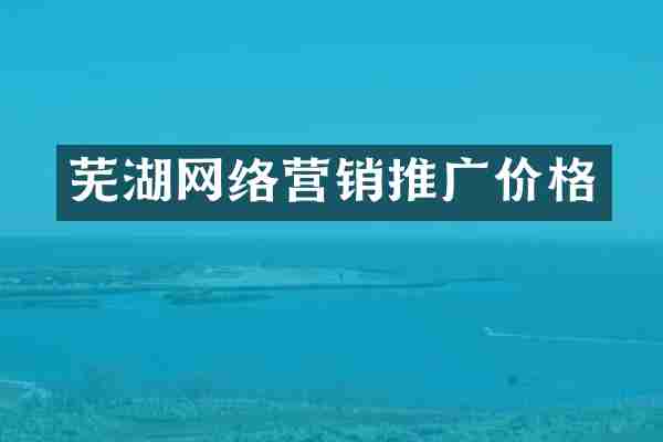 芜湖网络营销推广价格