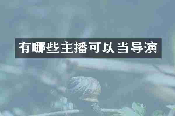 有哪些主播可以当导演
