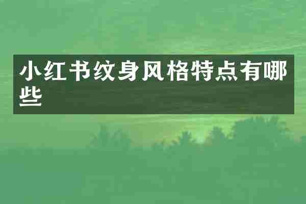 小红书纹身风格特点有哪些