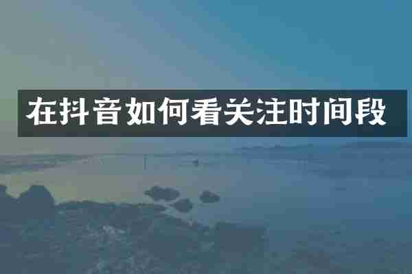 在抖音如何看关注时间段